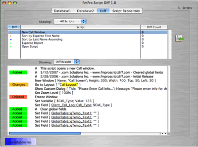 FmPro Script Diff - Diff Results