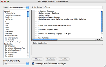 Visual Basic Code Converted into FileMaker Script