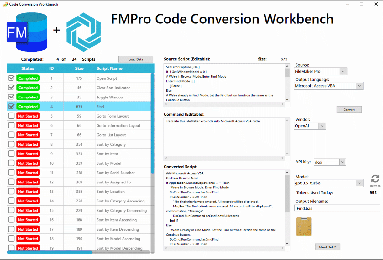 Code Conversion Workbench - FmPro to Microsoft Access VBA Conversion